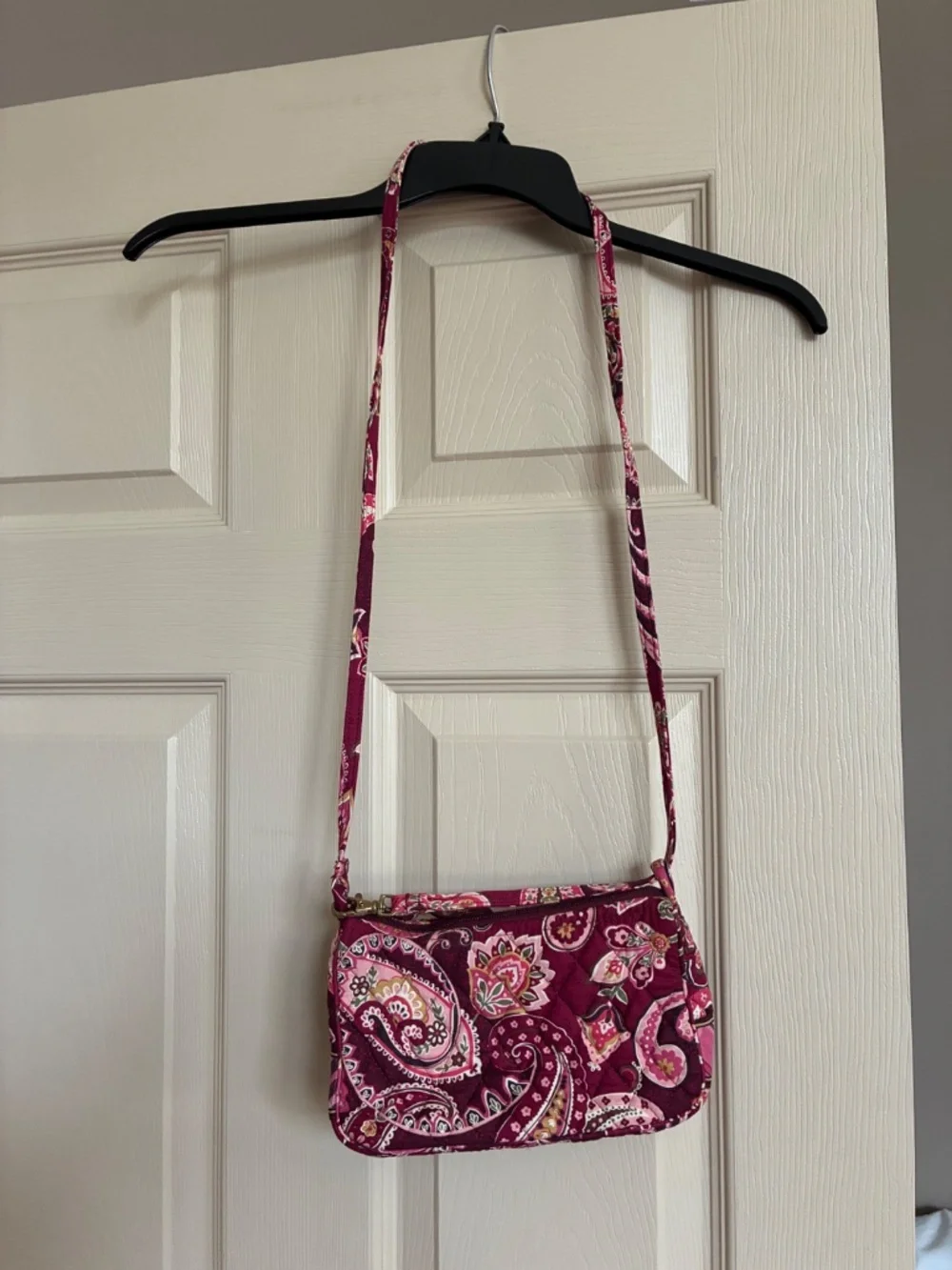 Vera Bradley Burgundy Print Small Handbag/Crossbody